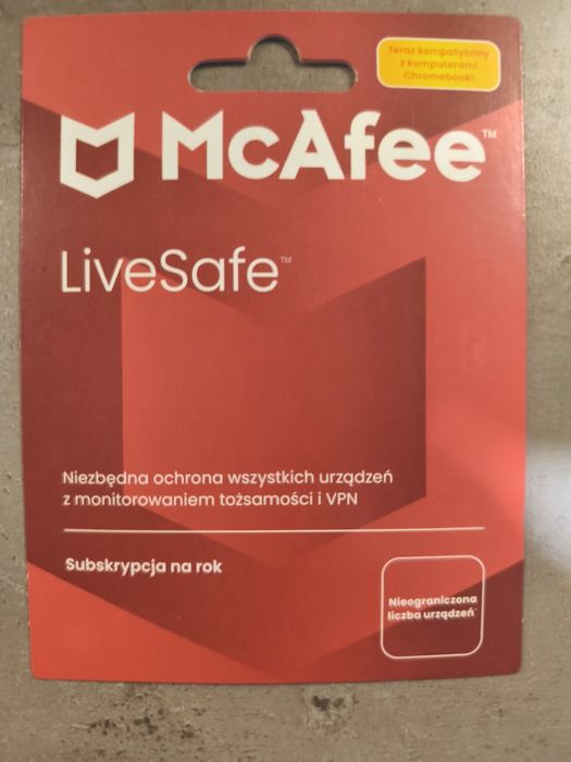 Antywirus Mcafee 1 rok bez limitu urządzeń