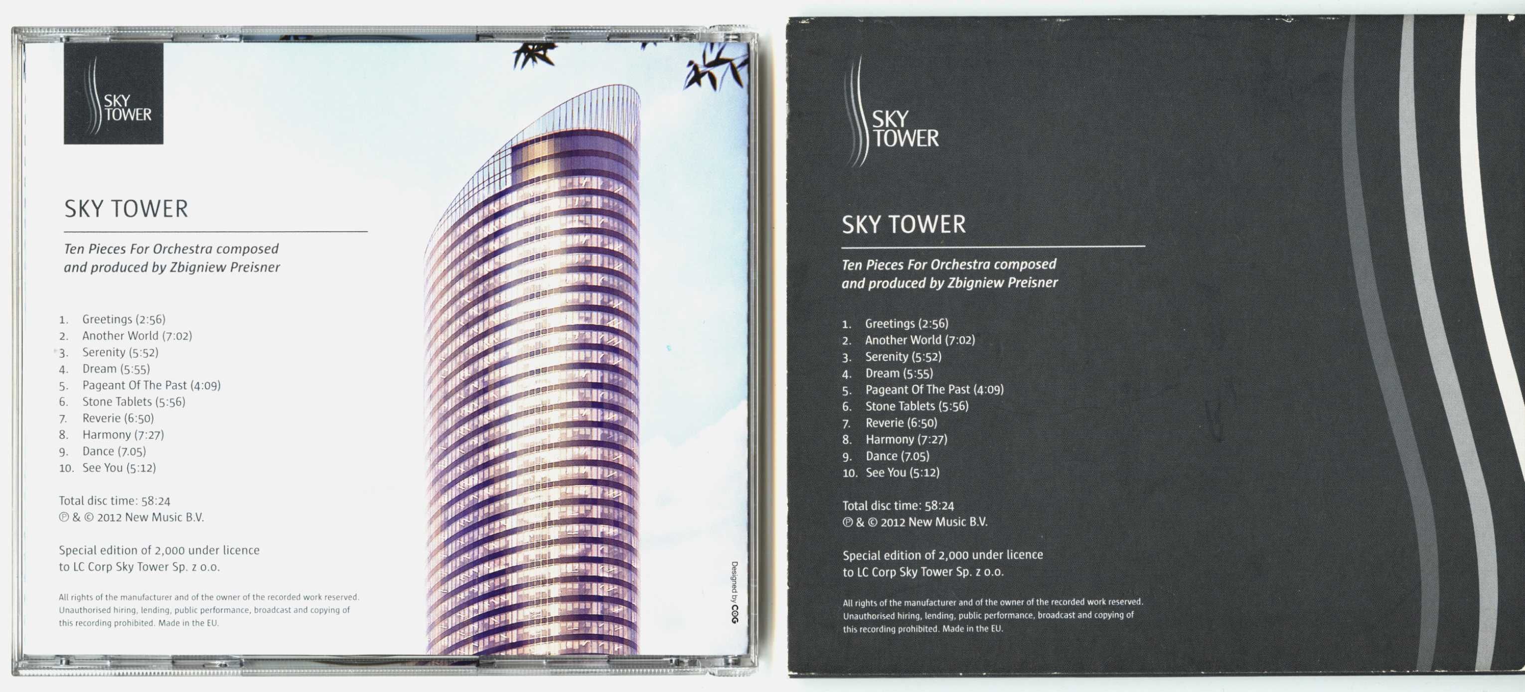 Zbigniew Preisner - SKY TOWER - Ten Pieces For Orchestra - CD unikat