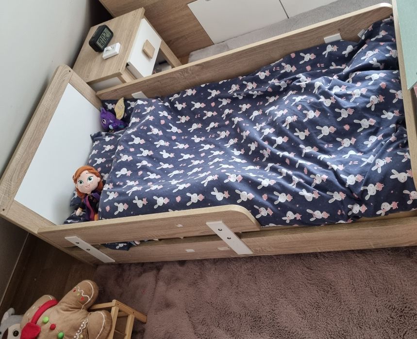 Łóżko dla dziecka 3w1 ATB Marsylia łóżeczko drewno dąb sonoma