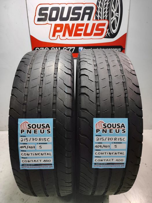 2 pneus semi novos continental 215/70R15C Oferta dos portes