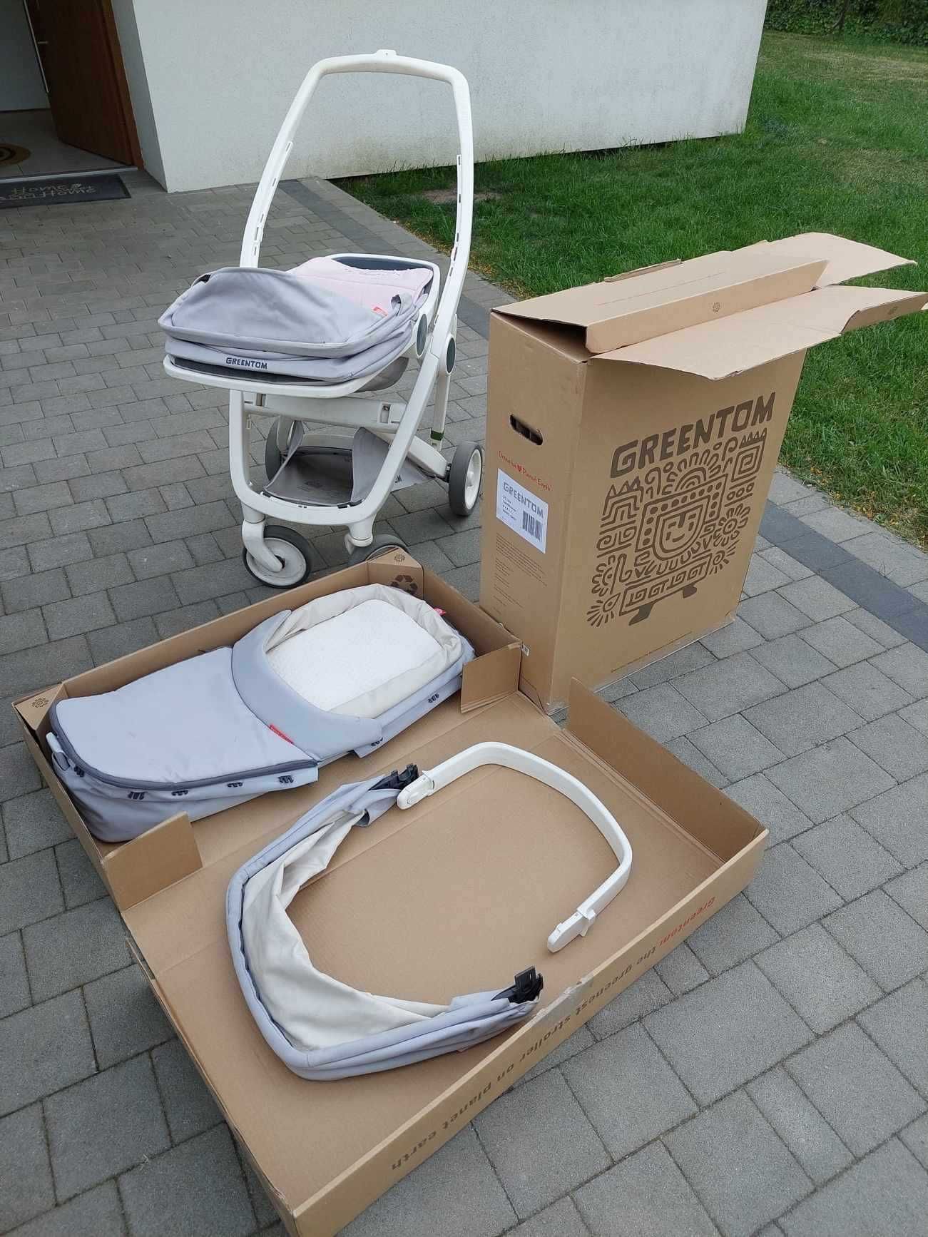 Greentom Wózek  dziecięcy Carrycot (v.2.1) White-Grey gondola 2w1