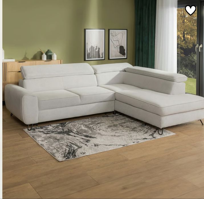 IDYLLA Narożnik z regulowanymi zagłówkami, jasnoszary