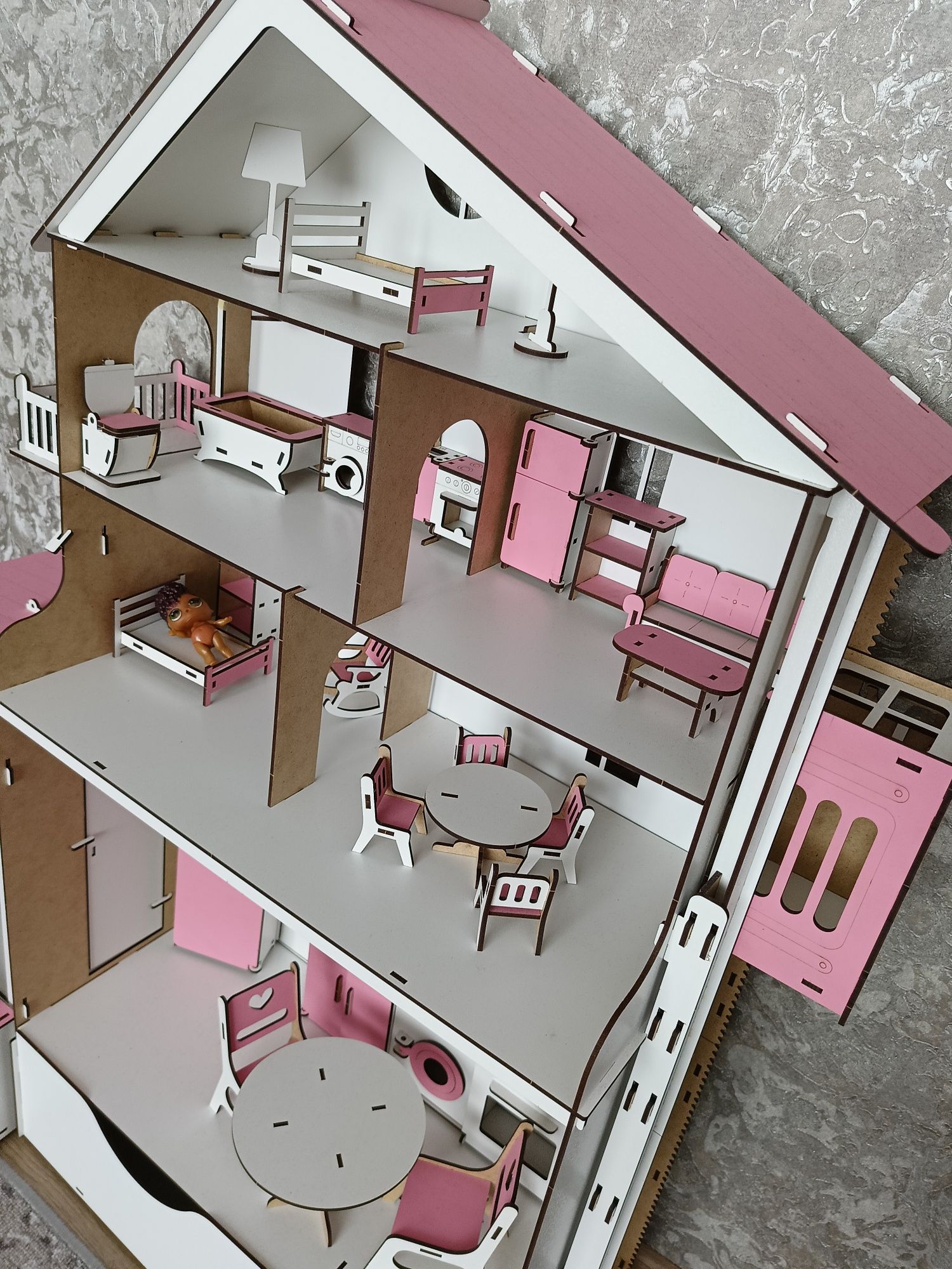 Ляльковий будинок в зібраному вигляді Рухливий Ліфт Будинок для Барбі
