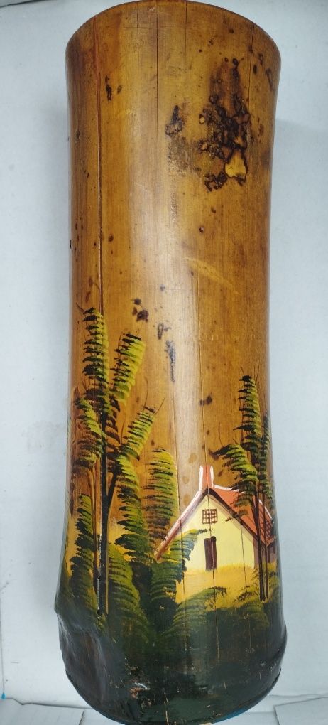 Oryginalny ręcznie malowany indyjski wazon z bambusa