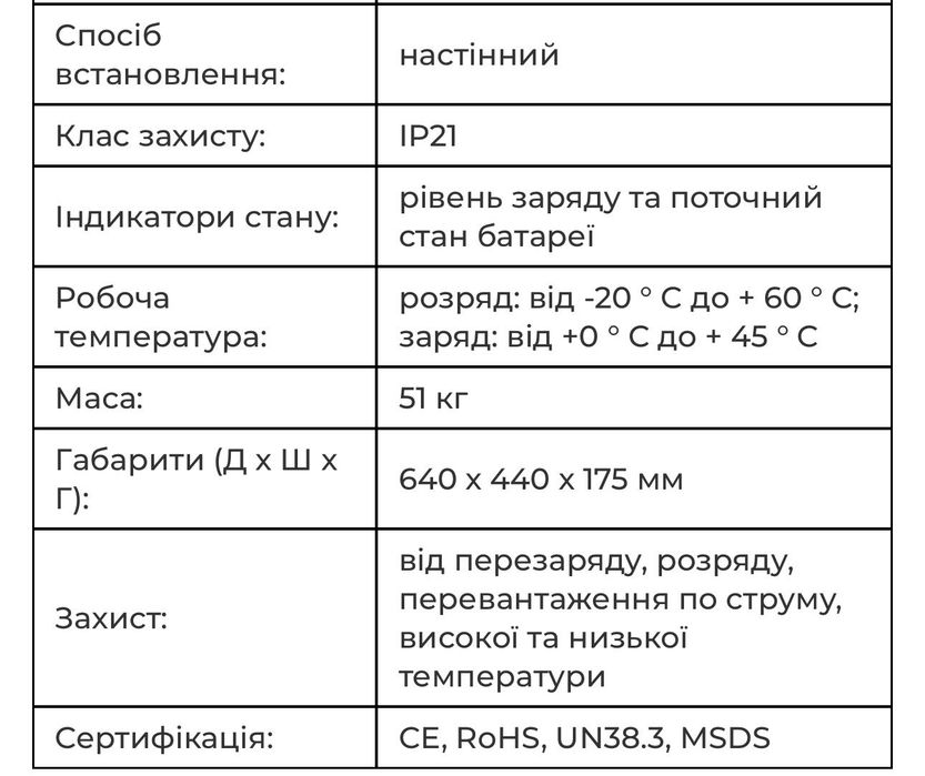 Акумулятор HTE 48V (51.2V) 100Ah HTE-W51100 (LiFePo4, BMS, Bluetooth)