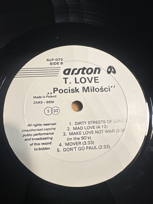 T. Love - Pocisk Miłości Arston 1991 Nowa winyl