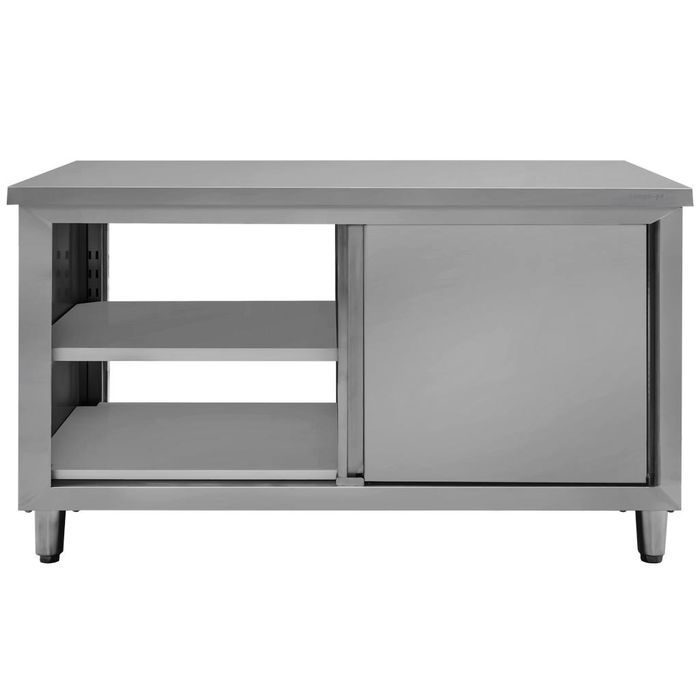 Stół gastronomiczny centralny przelotowy z szafką Mega-M 150x70x85 cm