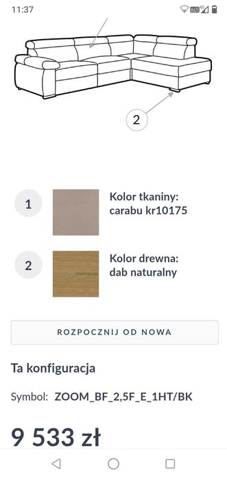 Narożnik ZOOM, ETAP SOFA, BYDGOSKIE MEBLE, stan idealny, spanie