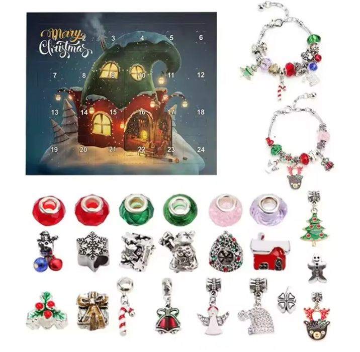 Набір браслетів,адвент календарь,детские браслеты,новогодний календарь