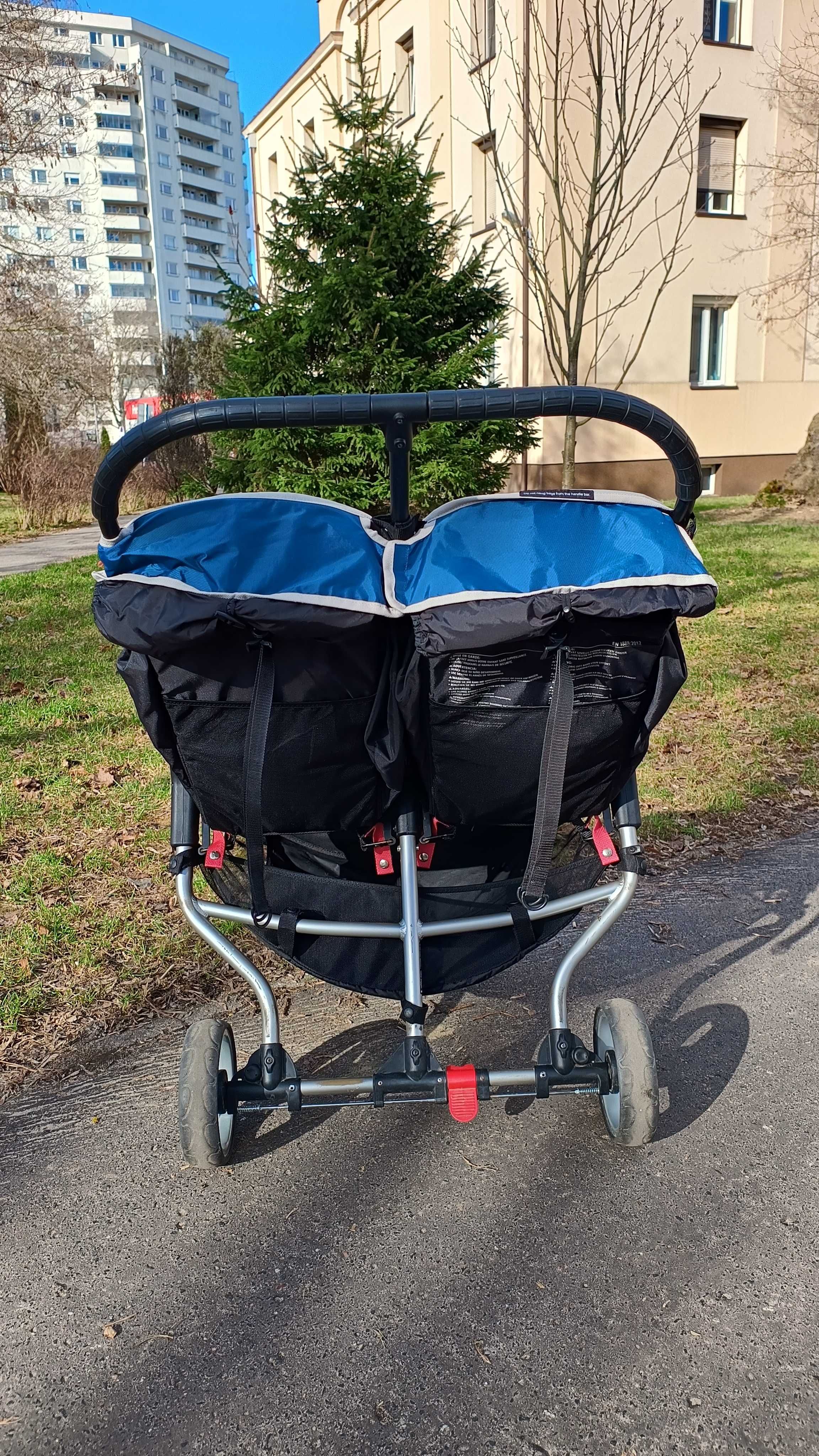 wózek spacerówka podwójny baby jogger city mini double niebieski