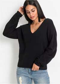B.P.C dzianinowy cienki sweter czarny ^40/42