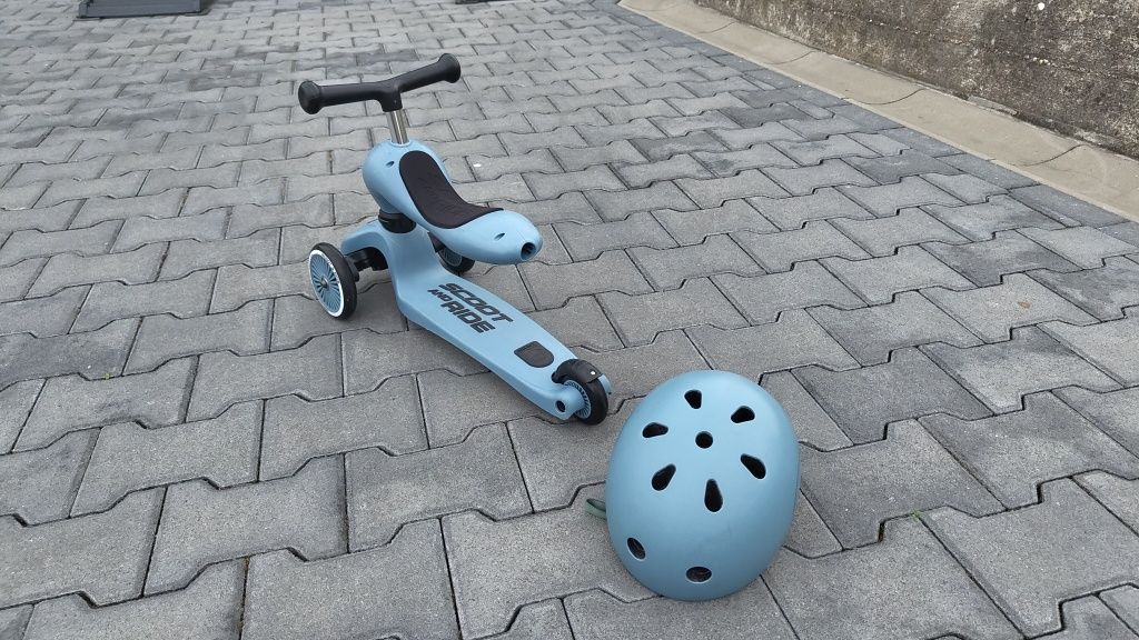 Hulajnoga z kaskiem dla dzieci Rowerek 2w1 Scoot and Ride trójkołowa