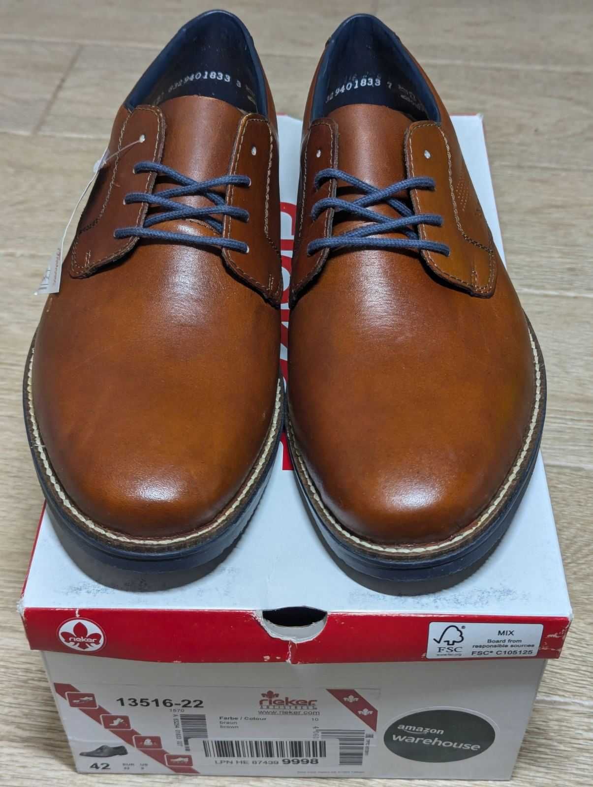 Чоловічі дербі RIEKER RIE13516-22  EU 42 Коричневі