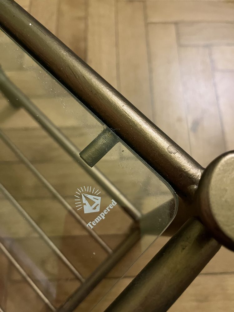 Stolik metal szklo krysztalowe