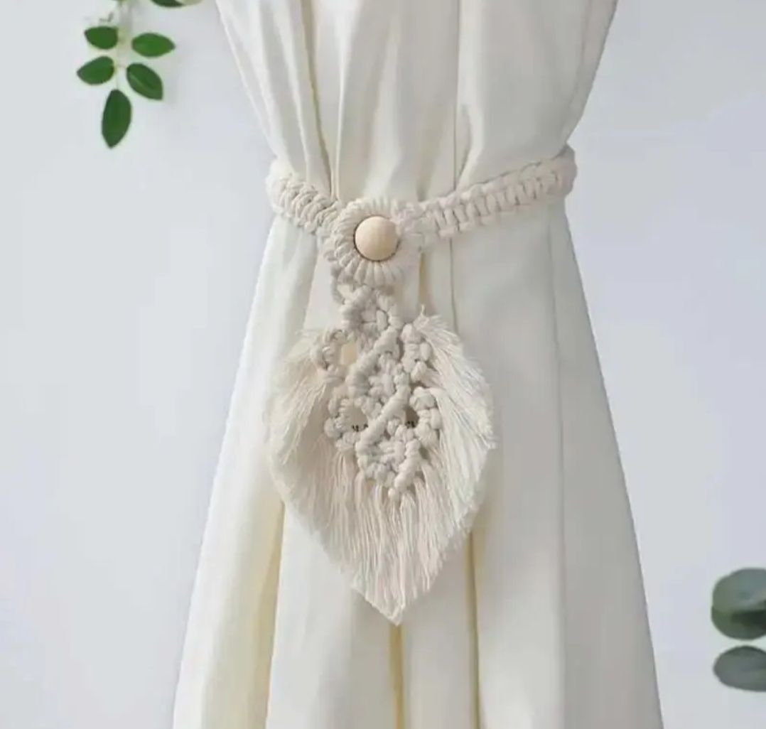 Boho zawieszki do upinania firan lub zasłon