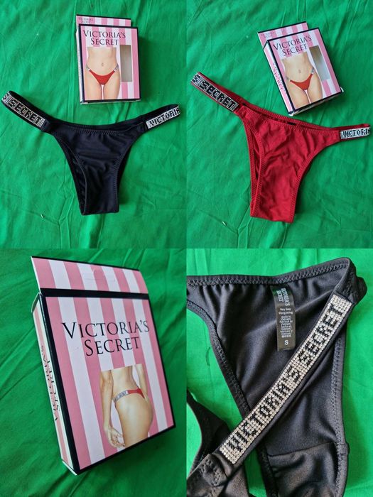 Stringi Majtki 1pak Victoria Secret Pudełko Bielizna Damska