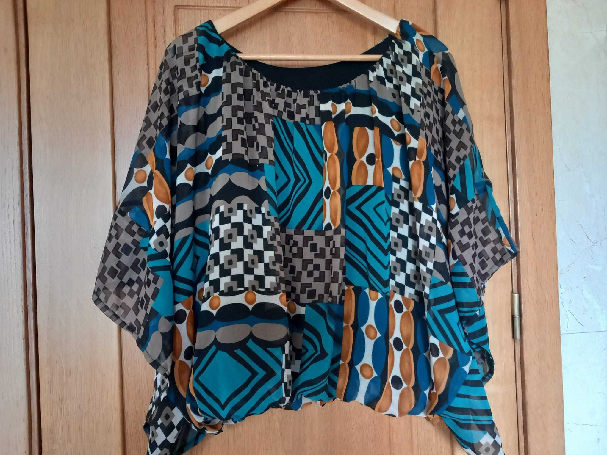Blusa fluida, manga à Kimono