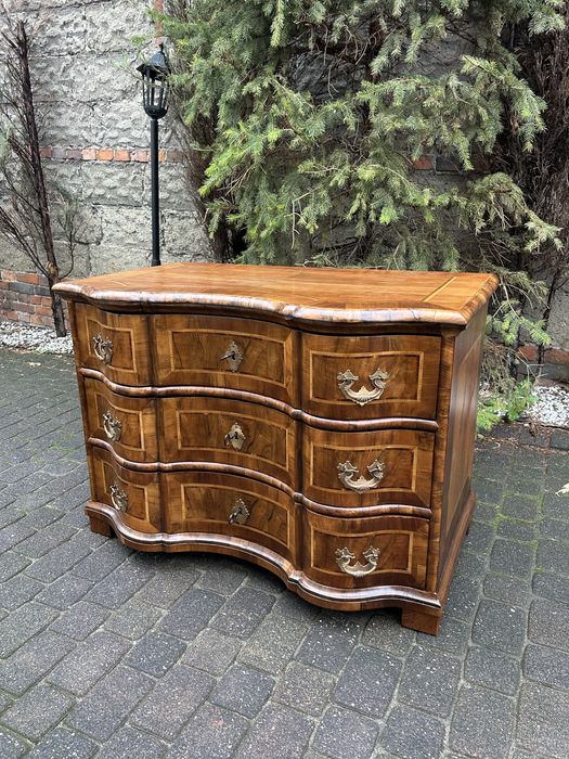 Antyczna Komoda Barokowa XVIII Wiek Intarsja Ludwik Po Renowacja