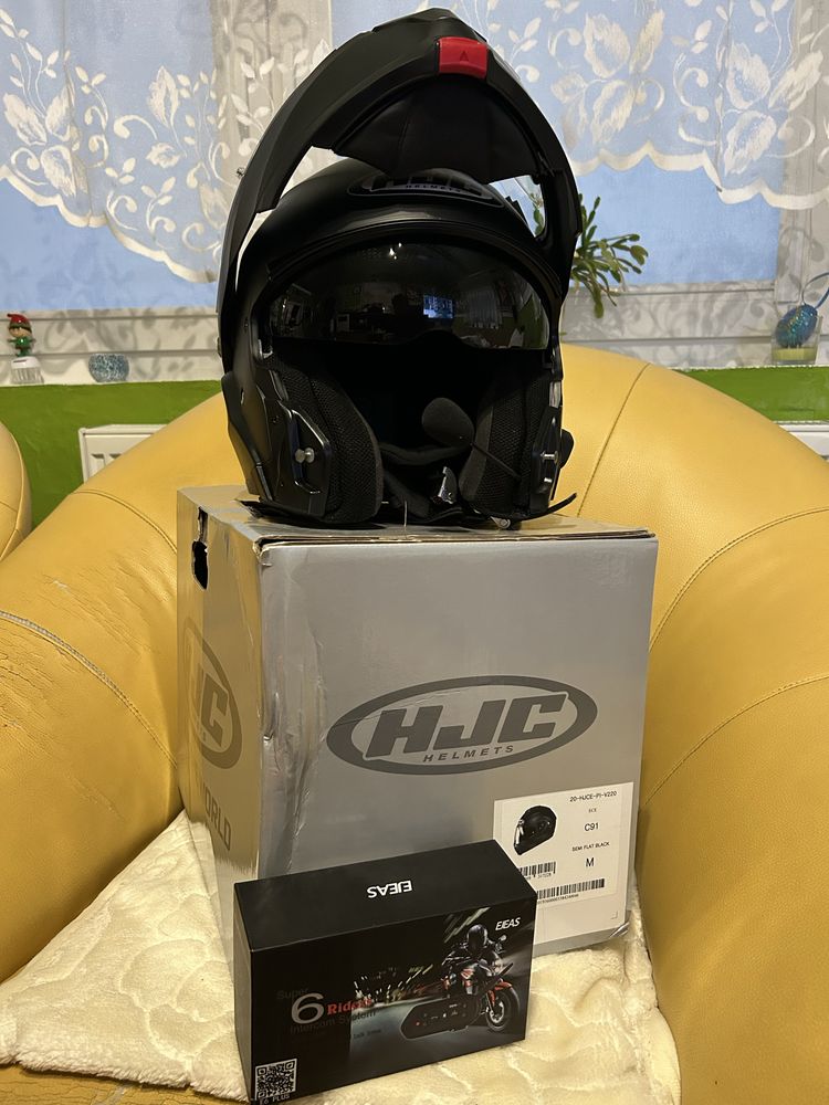 Kask HJC rozmiar M+ pinlock+ interkom sterowany z kier ejeas E6 Plus