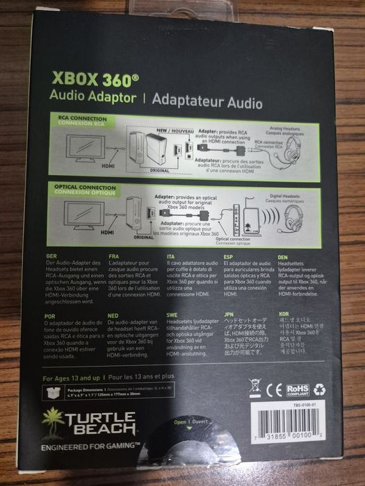 Adaptador de áudio para Xbox 360