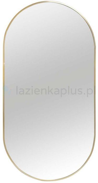 Lustro 80x40 cm Owalne Złote