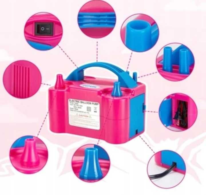 Pompka do balonów elektryczna 2 dysze mocna szybka wydajna impreza