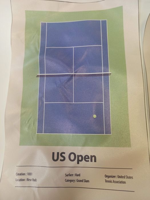 3 posters em lona de ténis