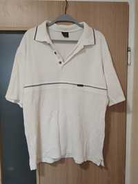 Biała męska koszulka polo z kołnierzykiem M/L