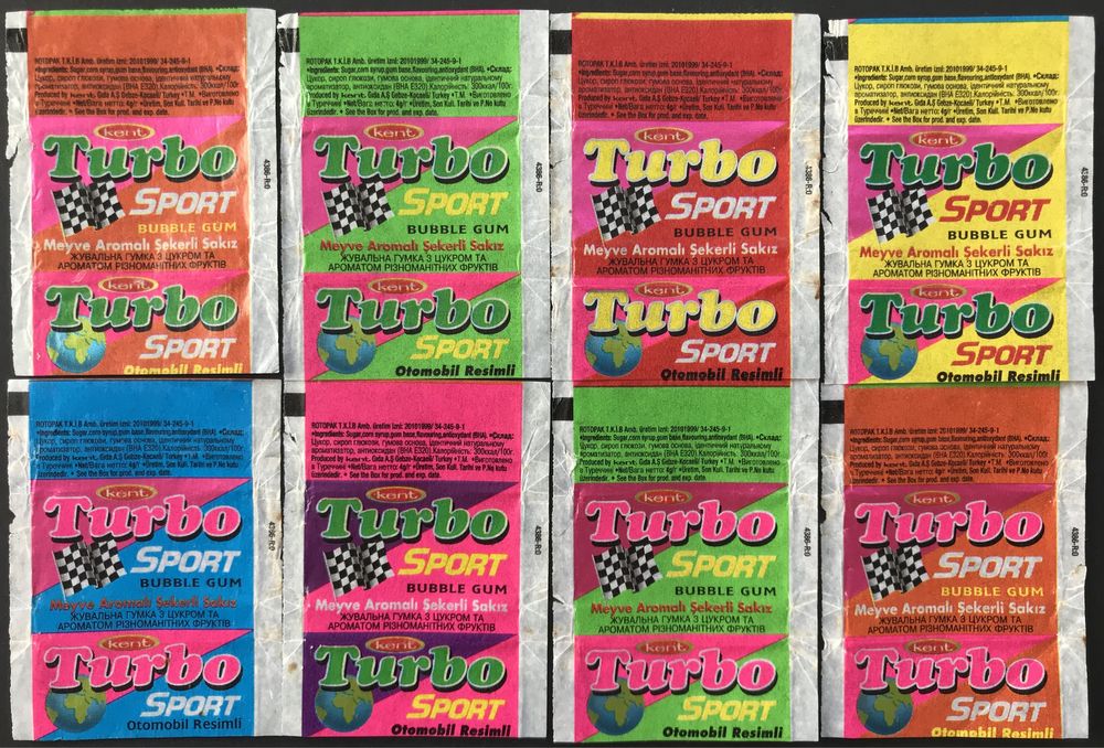 Owijki z gum do żucia Turbo 2003 pełny set