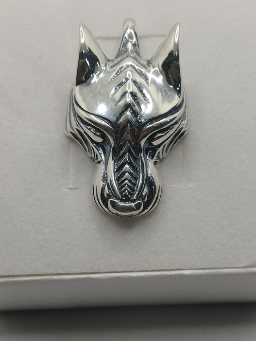 Srebrny wisiorek, Wilk, próba 925