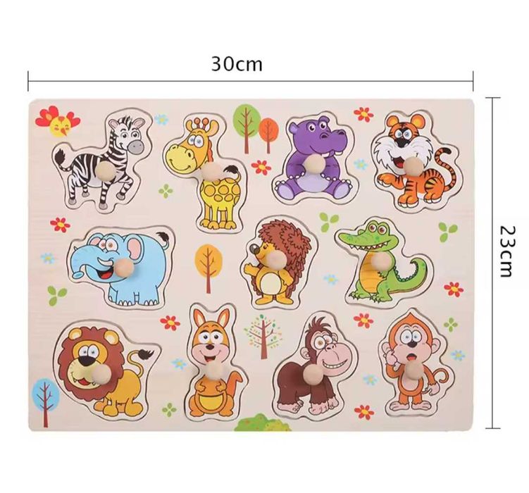 Монтессорі пазл дерев'яний тварини