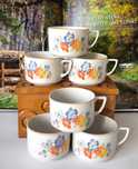 Filiżanki Ćmielów Lwów 6 sztuk piękna stara porcelana