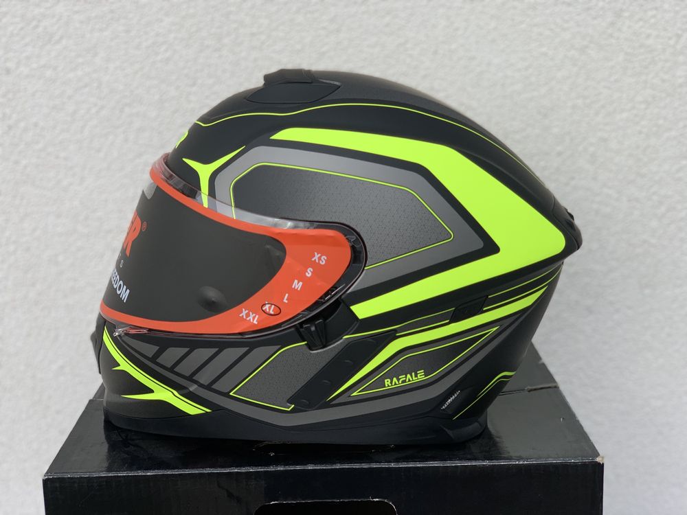 Kask motocyklowy Lazer Rafale evo Hexa fluo, Blenda, Poliweglan!