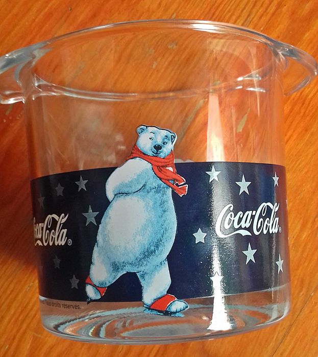 Balde Pirex de Gelo Urso Polar. Coca-Cola genuíno coleccionável.