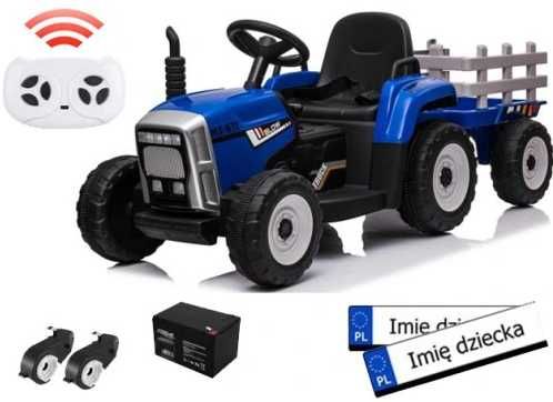 MEGAAUTKA.PL Traktor na akumulator z Przyczepką Pilot 137cm 12V auto