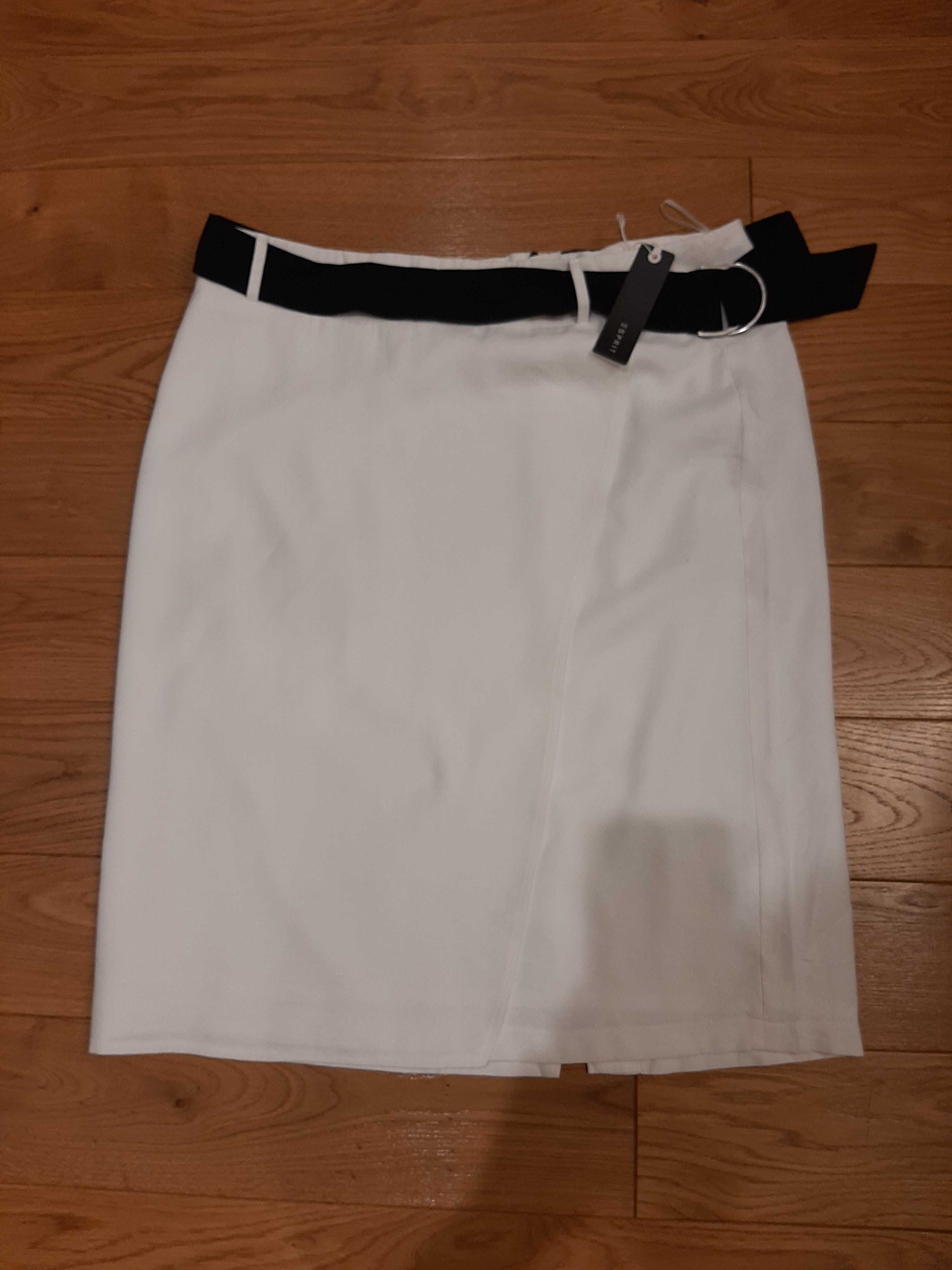 Spódnica biała z paskiem Esprit 44 xxl