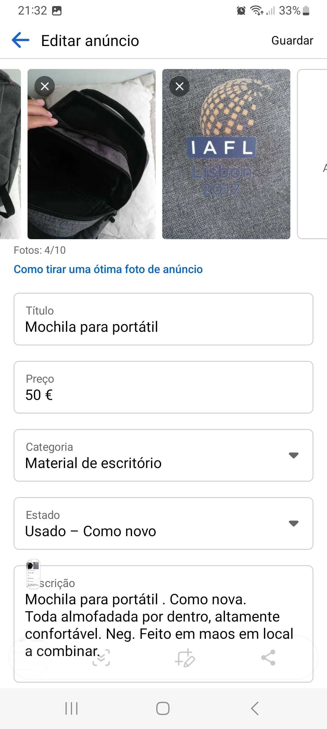 Mochila para portatil ou semelhante