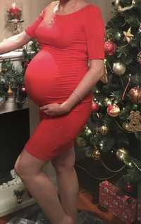 Czerwona sukienka ciążowa idealna na siweta