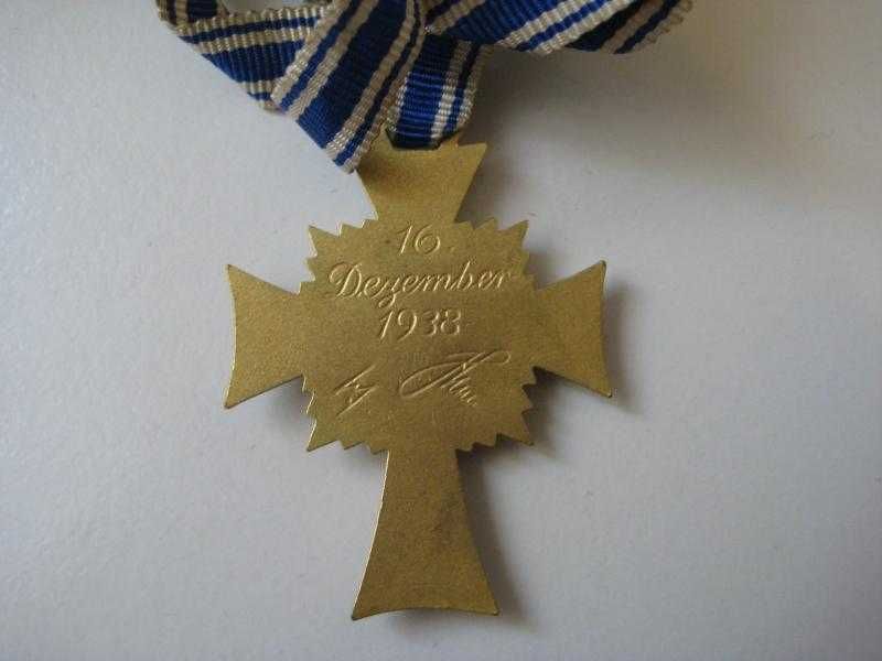 MotherCross Ouro 1938 c/ Caixa - Nazi - 3º Reich - WW 2