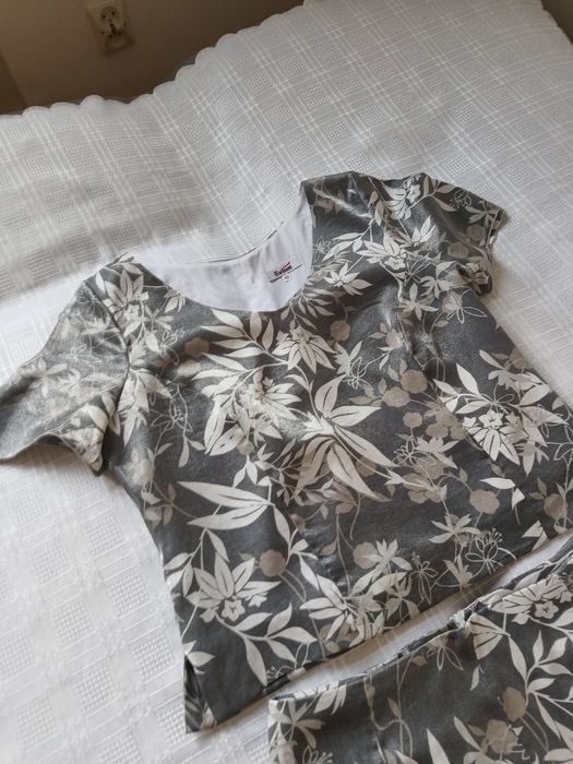 Komplet damski, żakiet, spódnica, bluzka, rozmiar 42