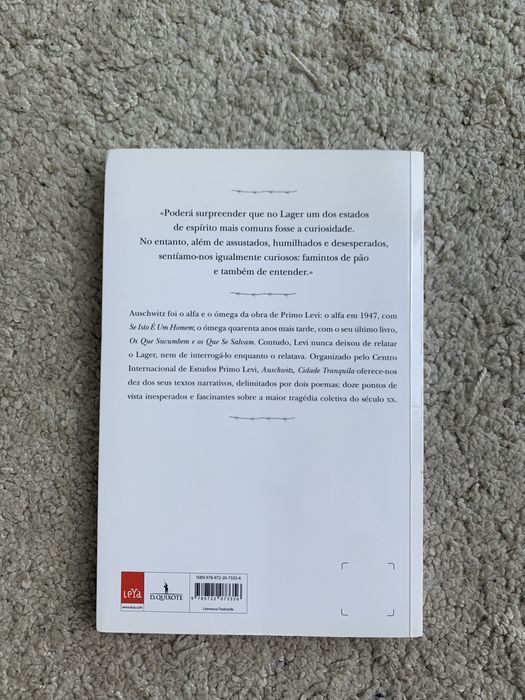 Livro Primo Levi - Auschwitz, Cidade Tranquila