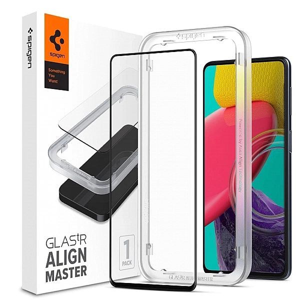 Szkło hartowane Spigen Alm Glass Fc na Samsung Galaxy M53/5g - czarne
