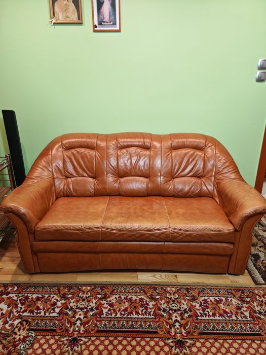 Sofa skórzana z funkcją spania