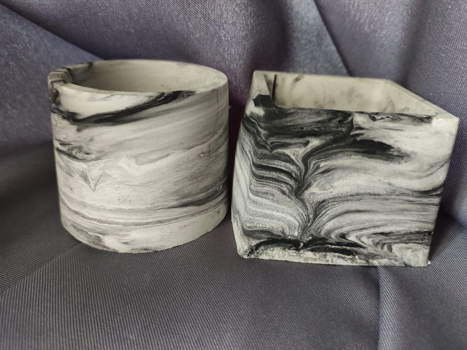 Кашпо гипсовое , набор из двух штук