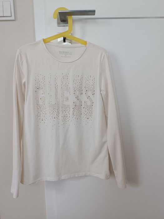 Bluzka na długi rękaw Guess złote koraliki cyrkonie rozmiar 152