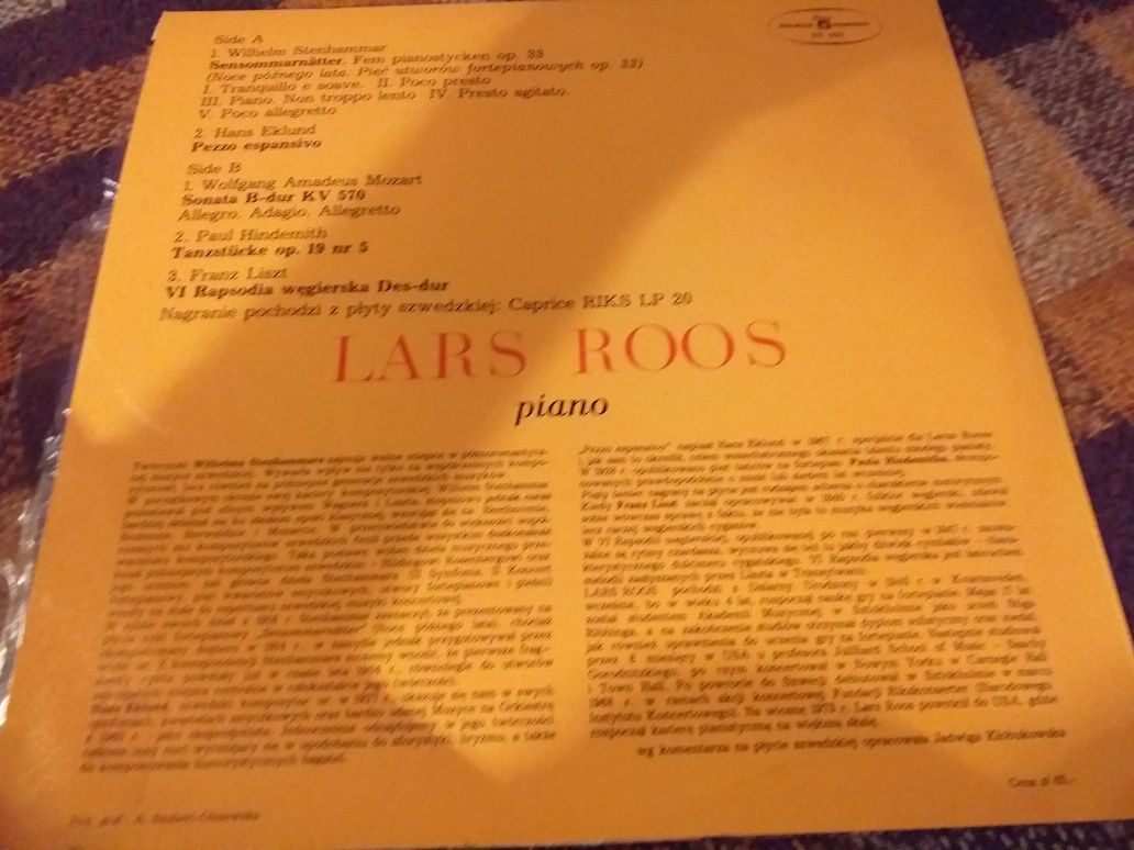 Vinyl Lars Roos Polskie Nagrania