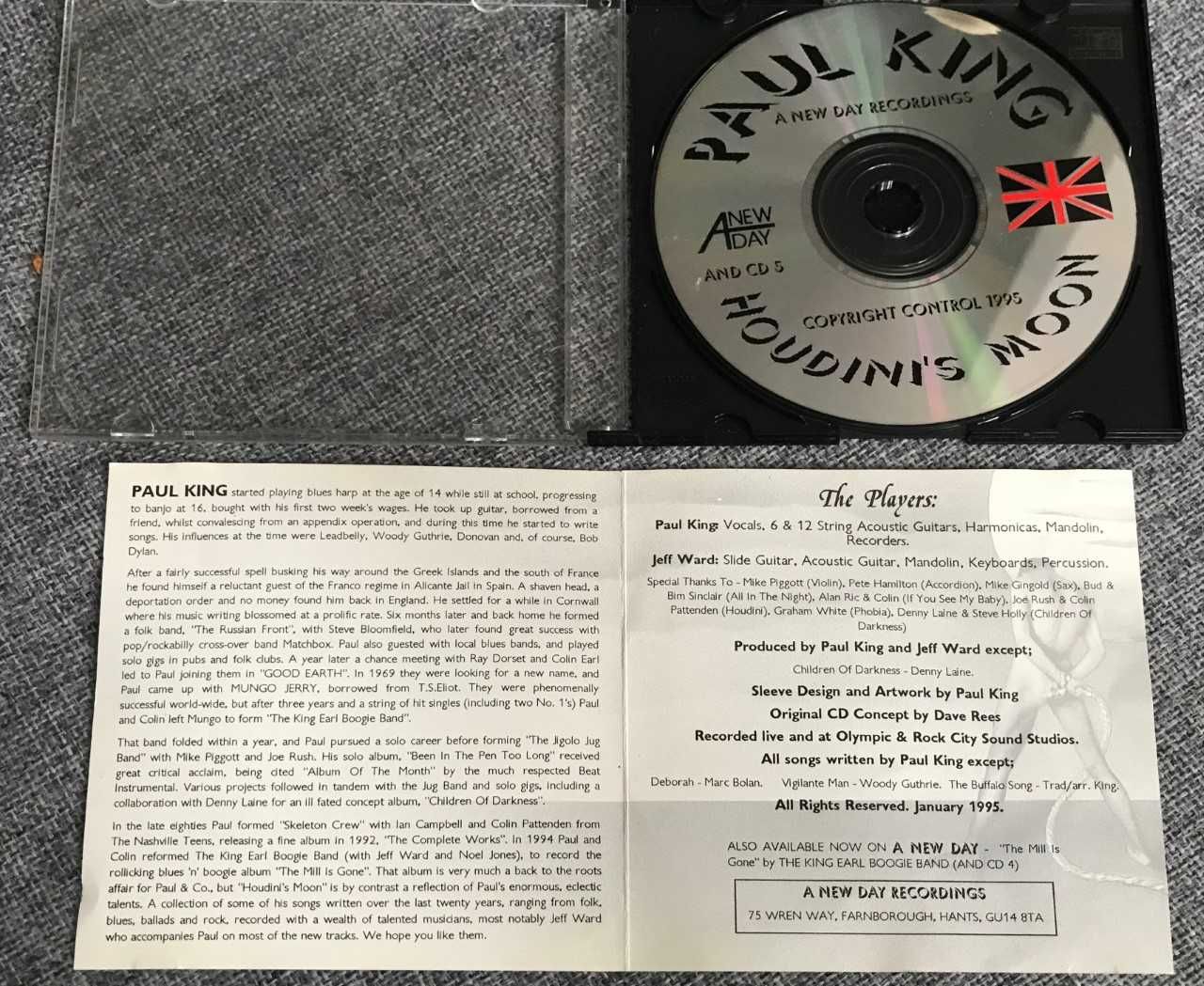 Cd Paul King - płyta Houdini's moon. 1995.