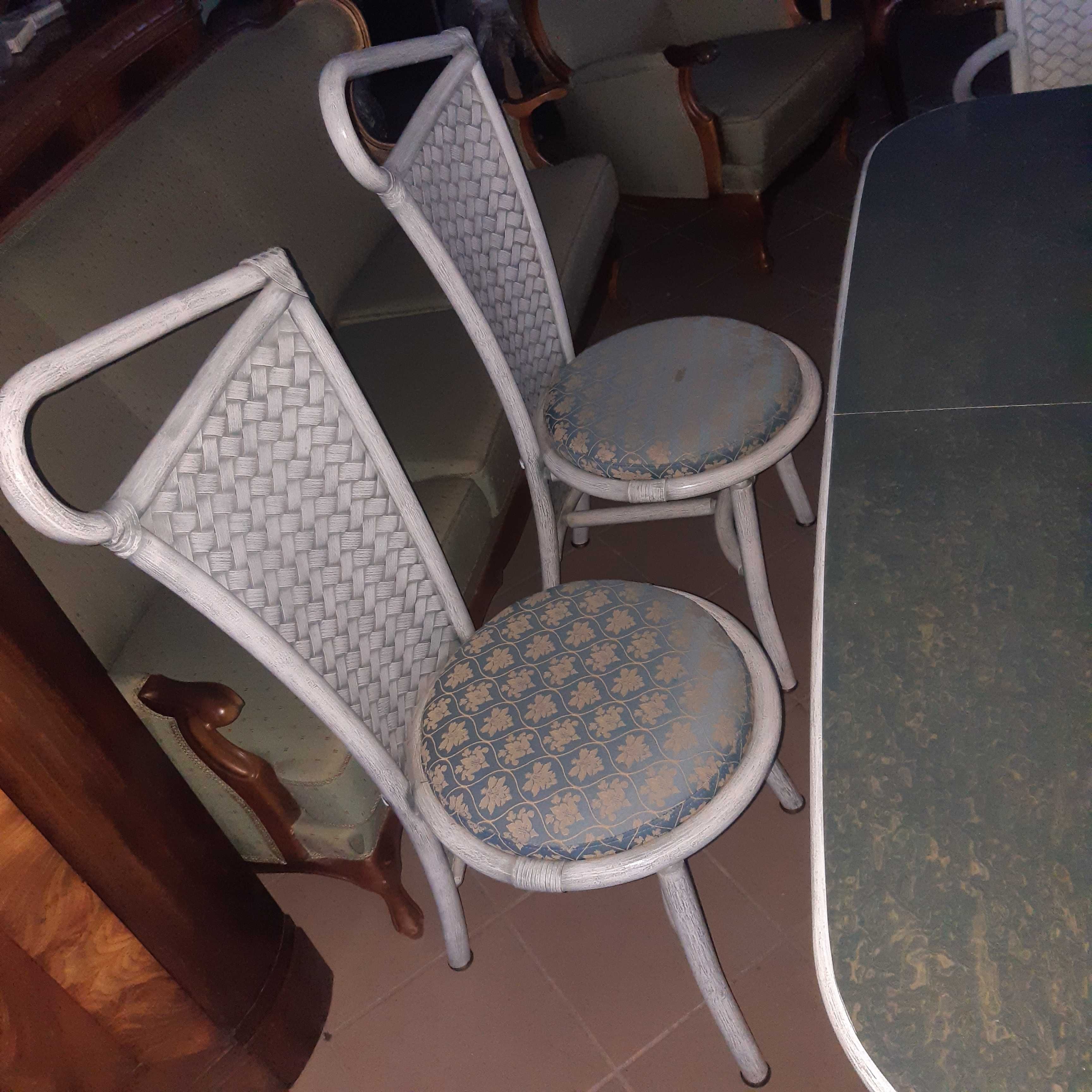 Rozkladany stół 6 krzeseł  z barkiem