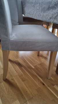 4 szt HENRIKSDAL IKEA 4x krzesła jasnoszary nogi jasne drewno