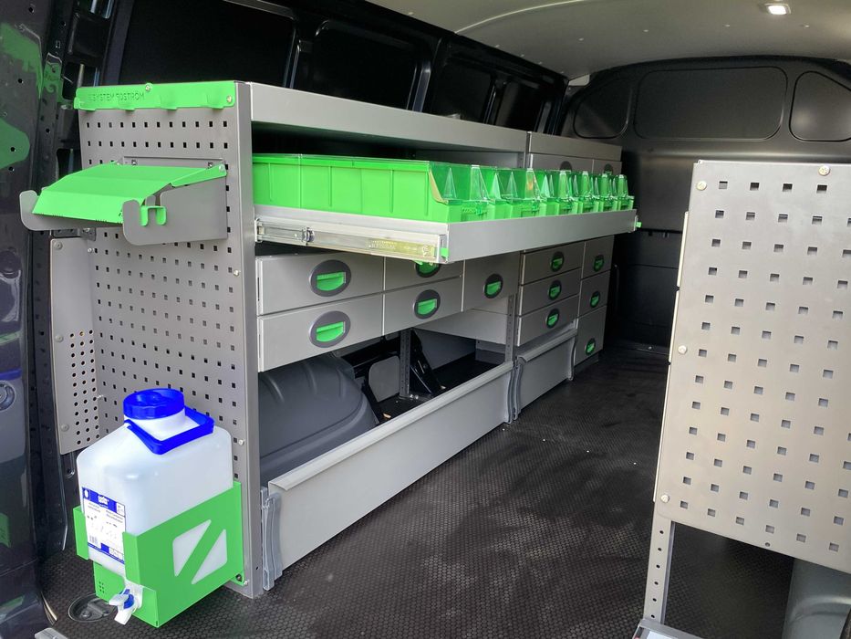 Zabudowa serwisowa warsztatowa regały bus szafki Master Ducato Crafter